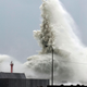 Waves hit the shore in Aki in Kochi Prefecture on September 19.